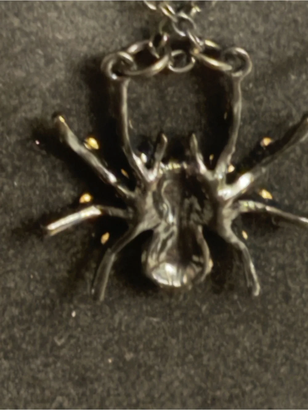 Black Crystal Spider Pendant Necklace for Women